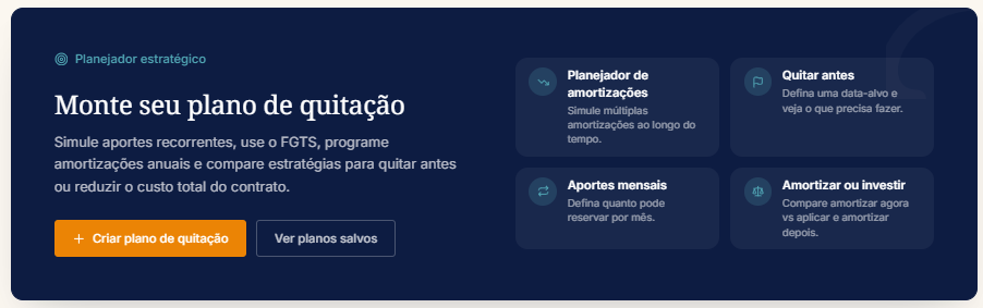 Planejador de amortização do app